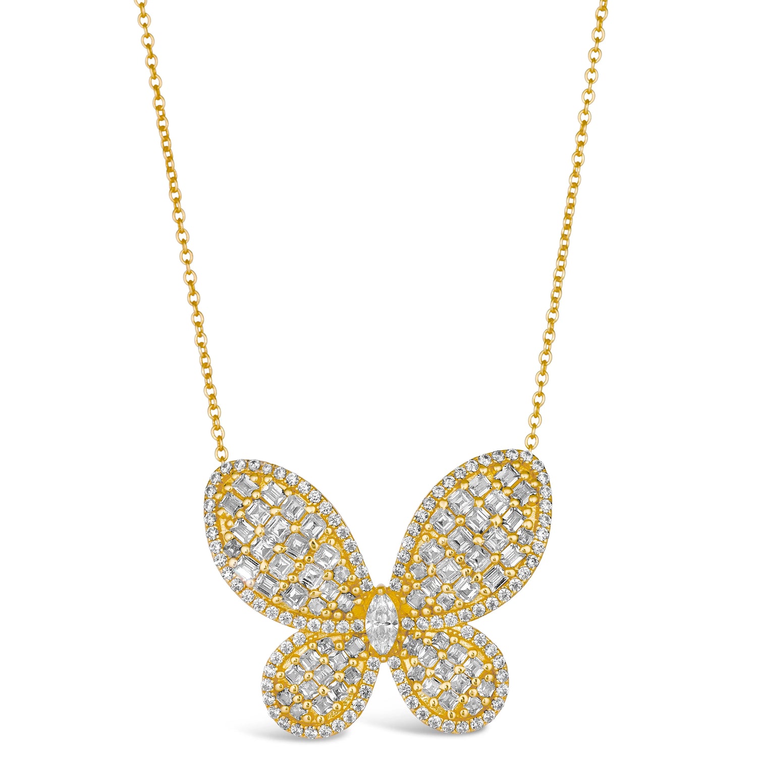 Olivia Butterfly Necklace Yellow Gold Anna Zuckerman