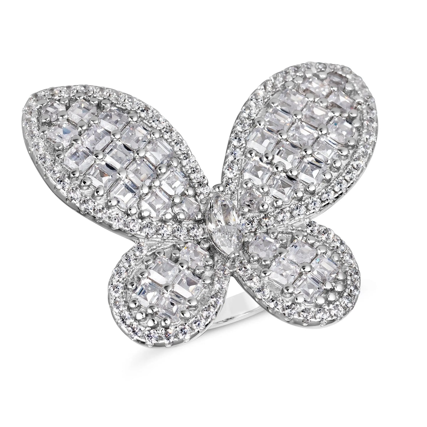 Olivia Butterfly Ring in Platinum - Anna Zuckerman