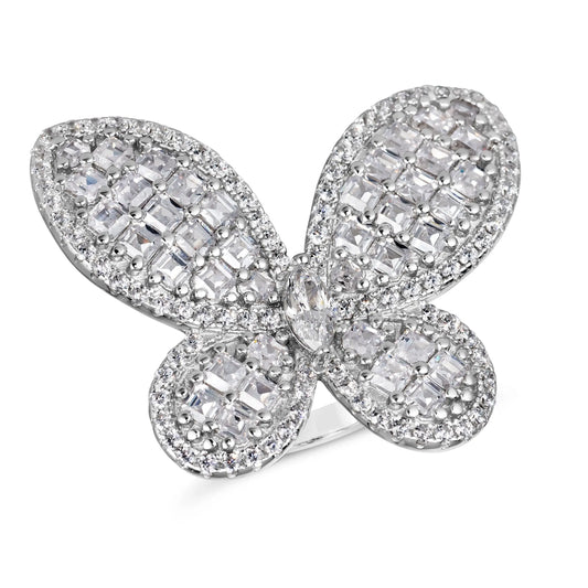 Olivia Butterfly Ring in Platinum - Anna Zuckerman