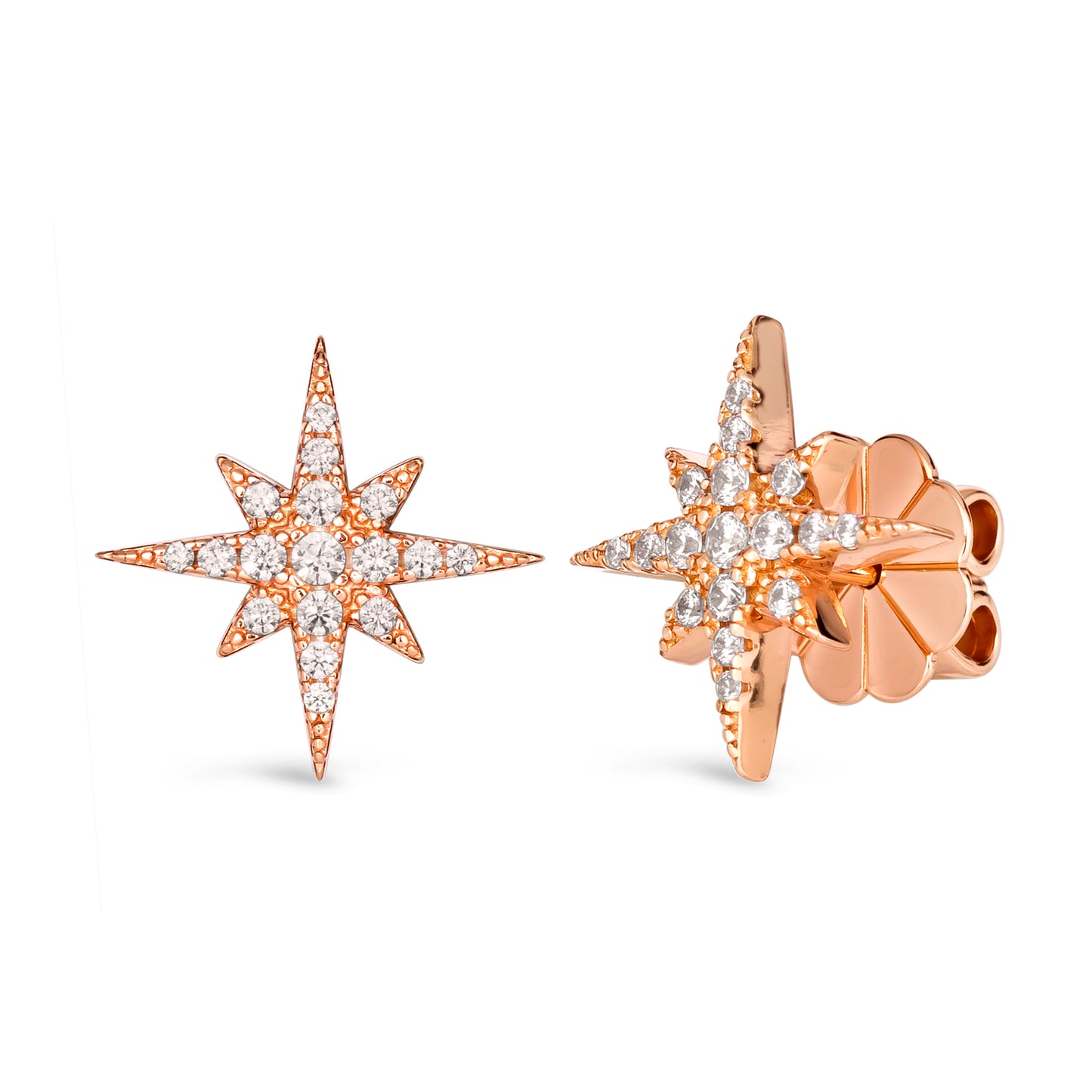 Starry Night Stud Earrings Rose Gold