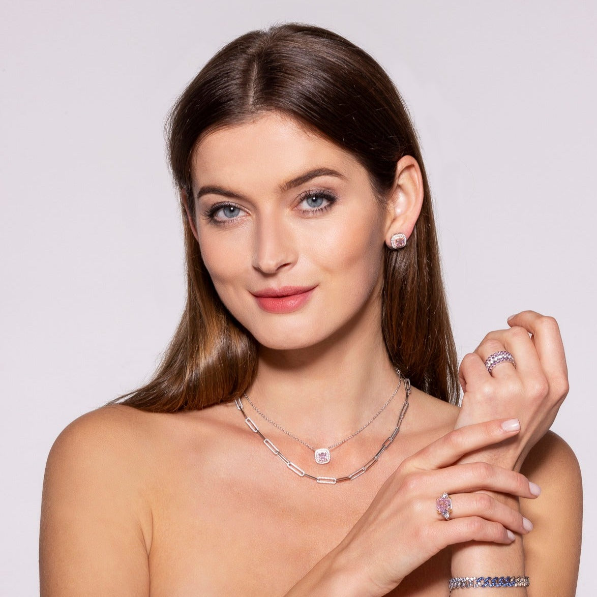 Lucia Brilliante Necklace in Argyle Pink