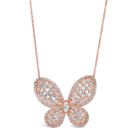 Olivia Butterfly Necklace Rose Gold