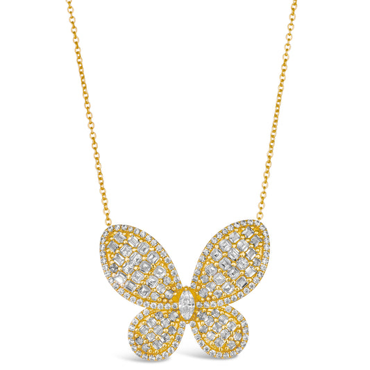 Olivia Butterfly Necklace Yellow Gold