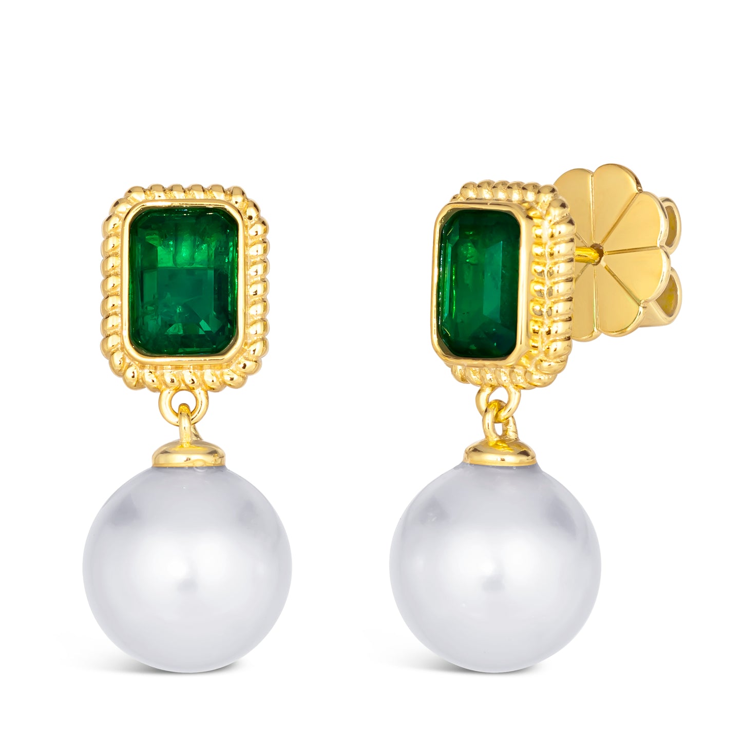 Olivia 81 Emerald Green with Pearl Earrings