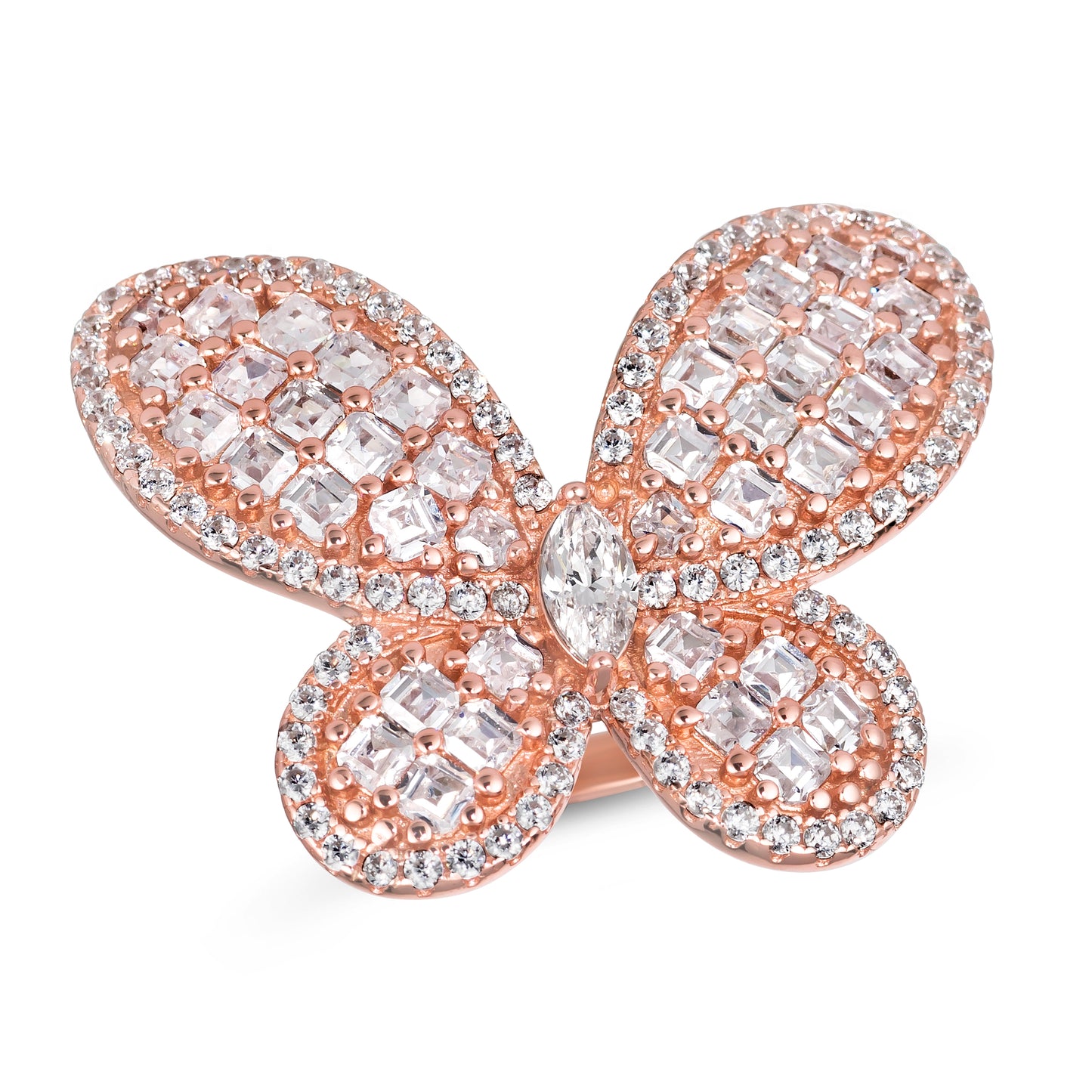 Olivia Butterfly Ring in Rose Gold