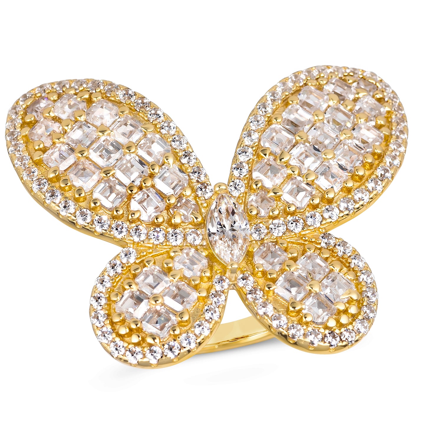 Olivia Butterfly Ring in Yellow Gold