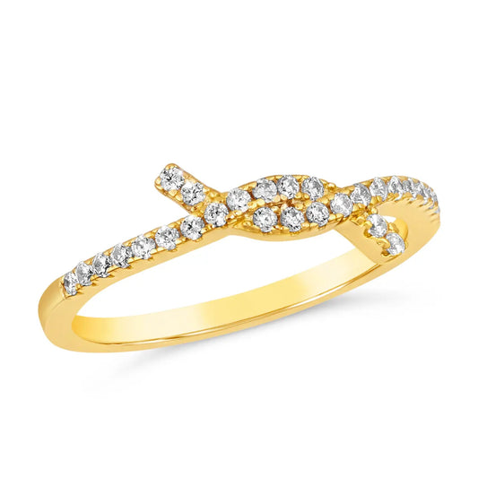 Ollie Love Knot Ring in Gold - Anna Zuckerman