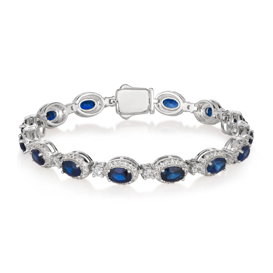 Oval Gem Art Deco Bracelet in Blue Sapphire Anna Zuckerman