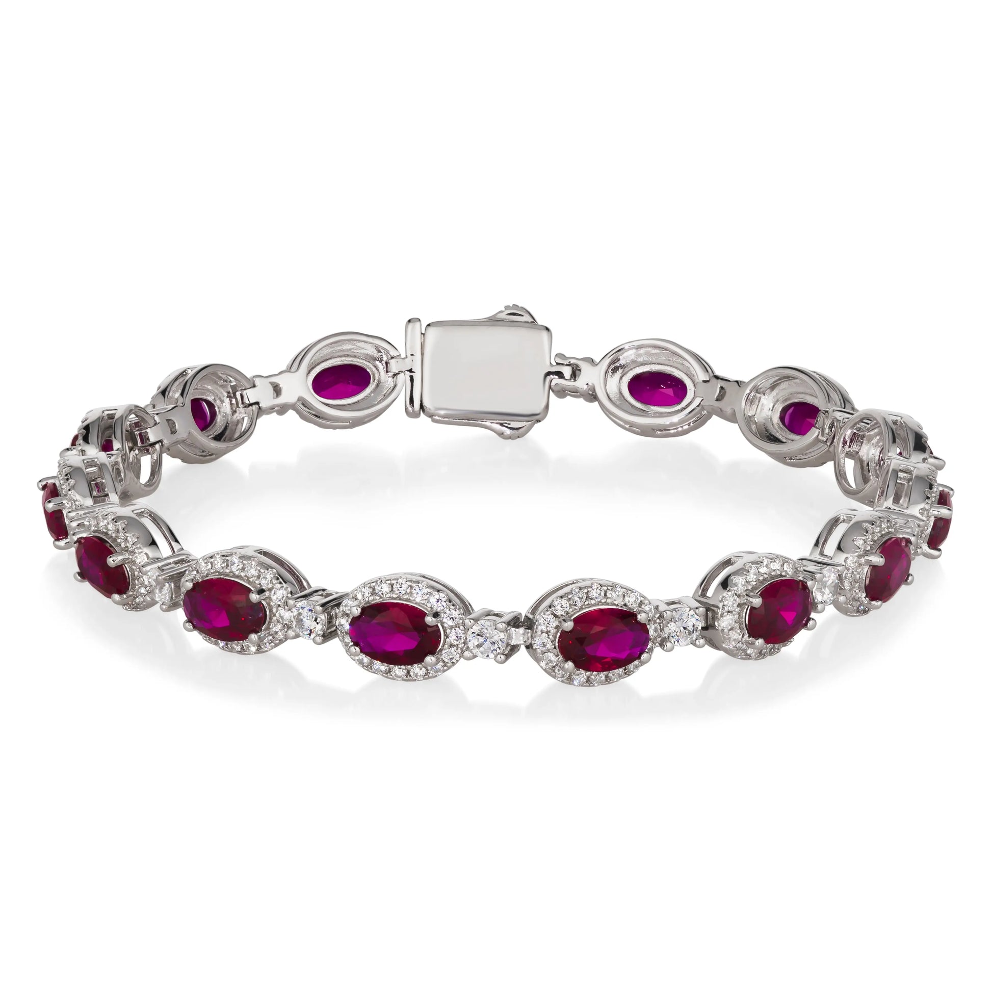 Oval Gem Art Deco Bracelet in Ruby Anna Zuckerman