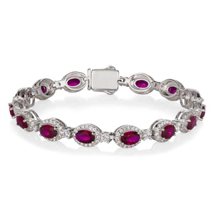 Oval Gem Art Deco Bracelet in Ruby Anna Zuckerman