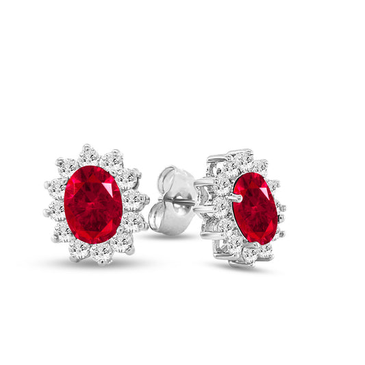 Halo Gem Earrings by AZ Essentials Ruby