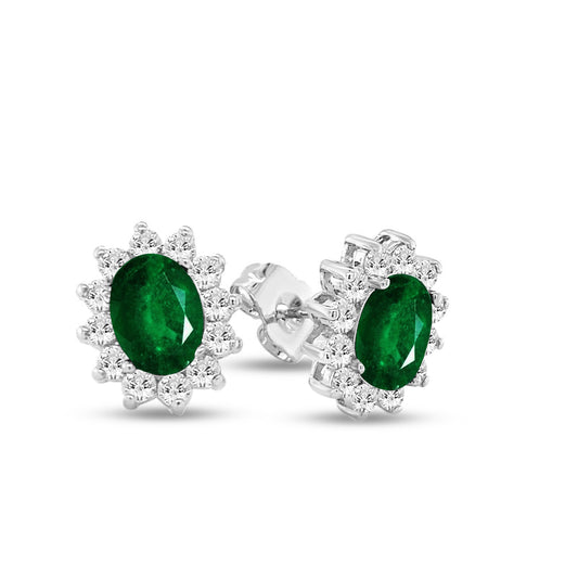 Halo Gem Earrings by AZ Essentials Emerald