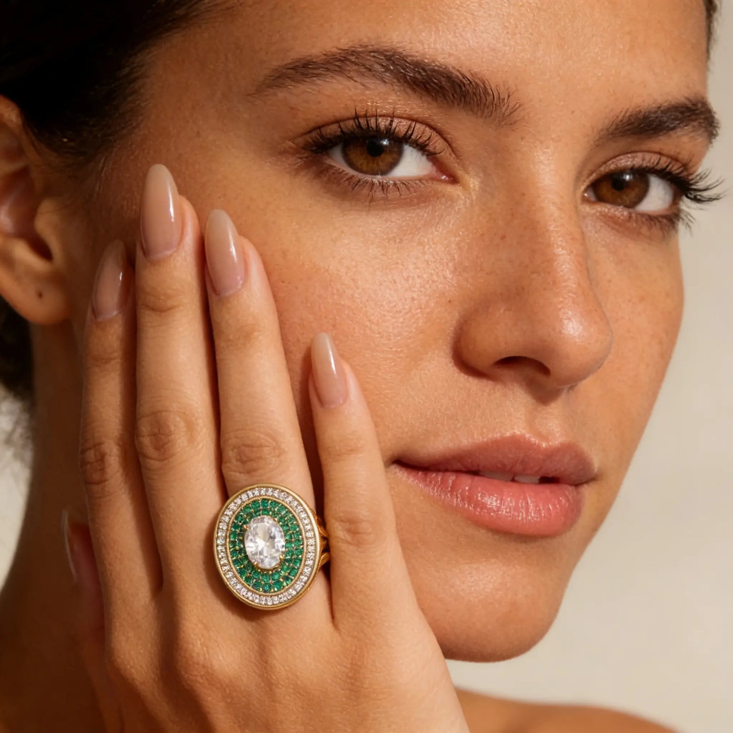 Palazzo Double Halo Cocktail Ring