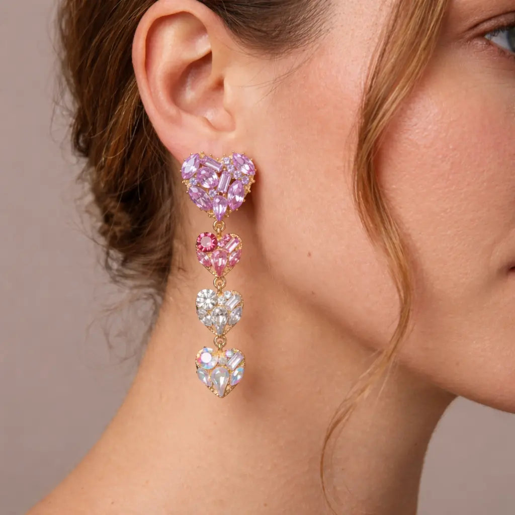 Palermo Hearts Drop Earrings Anna Zuckerman