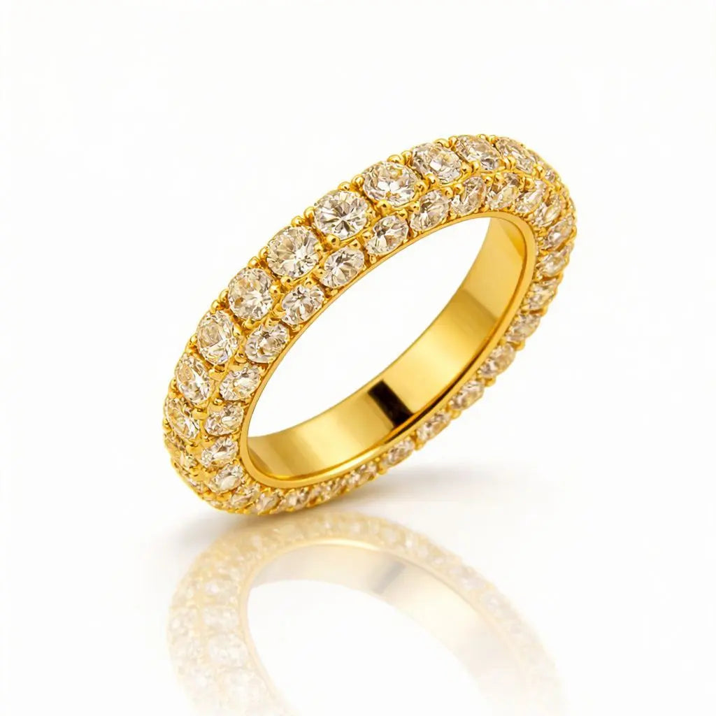 Pave Eternity Ring In Yellow Gold Anna Zuckerman