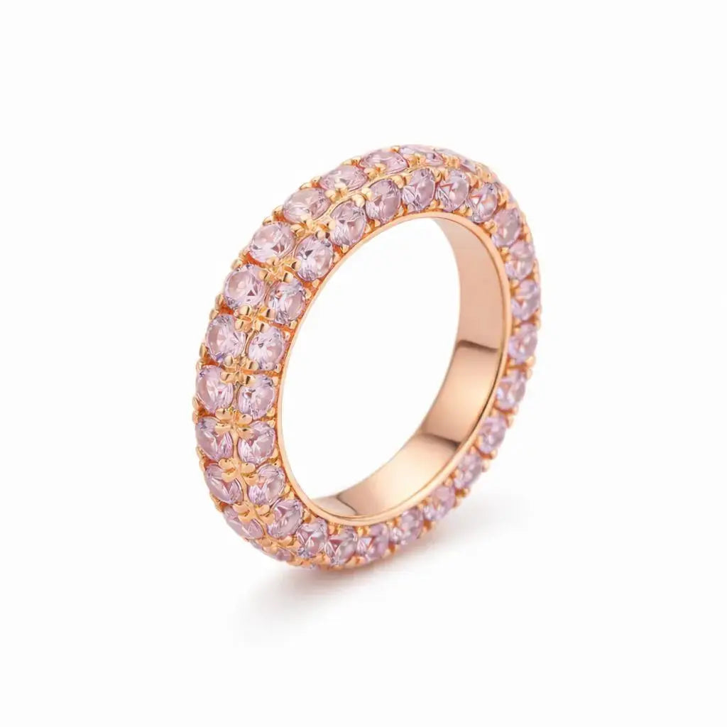 Pave Eternity Ring in Pink Anna Zuckerman