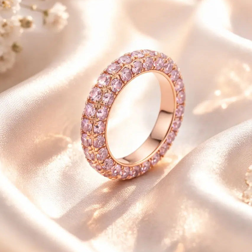 Pave Eternity Ring in Pink Anna Zuckerman