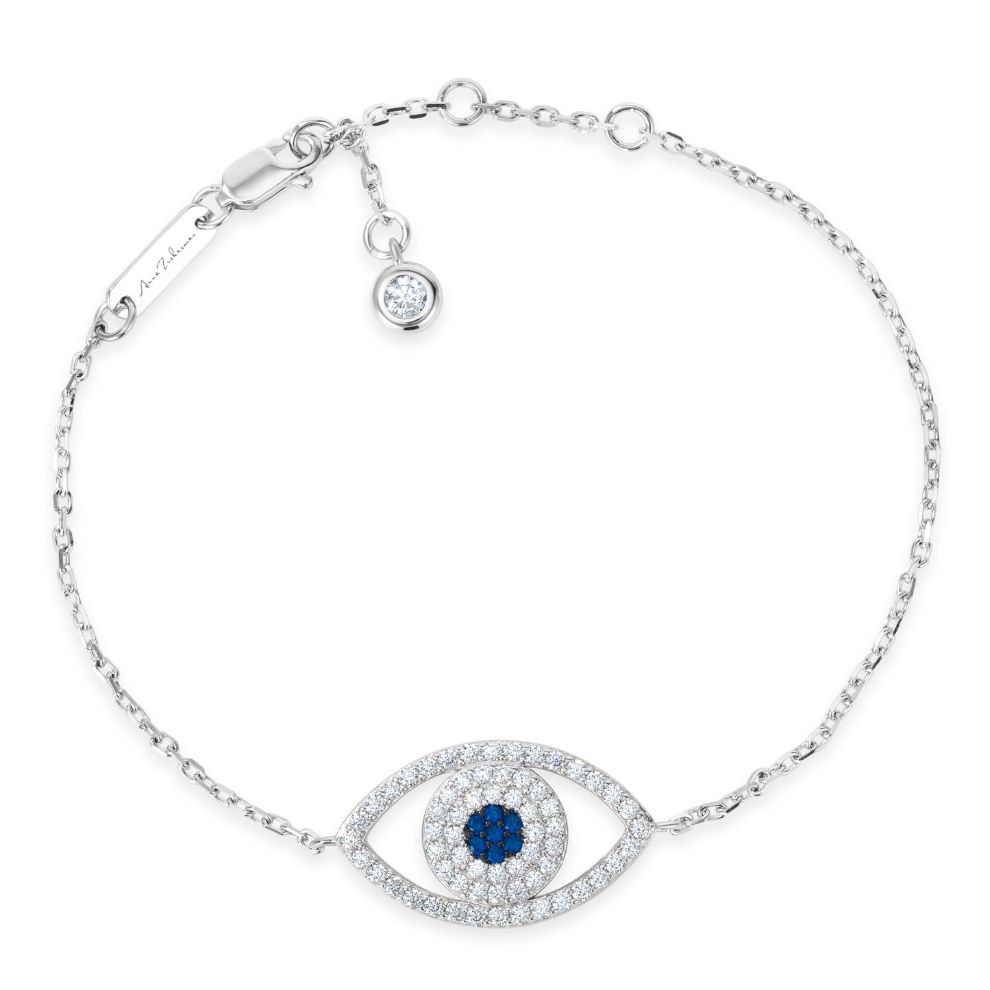 Pave Diamond Evil Eye Bracelet