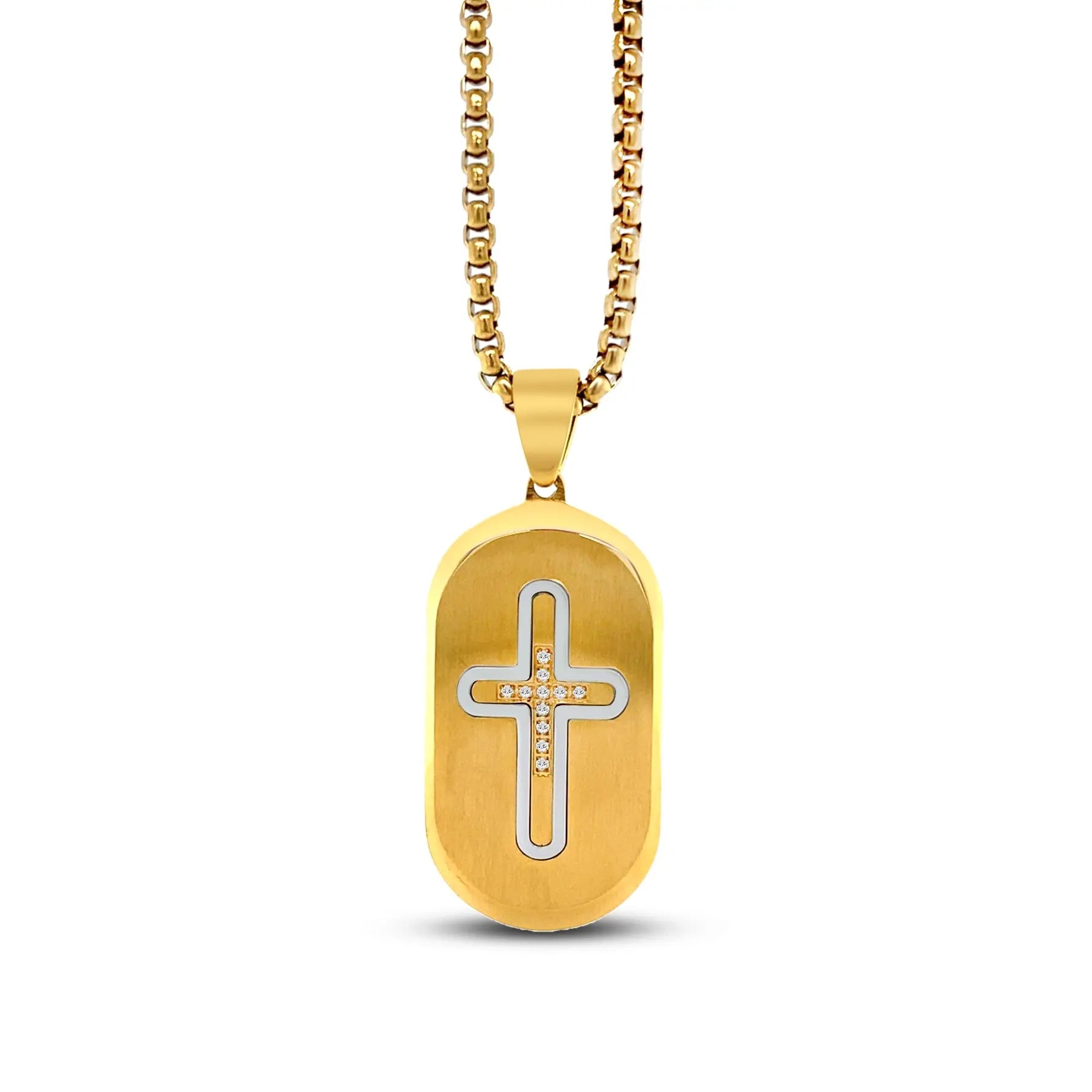 Anna Zuckerman Paxor Oblong Cross Necklace