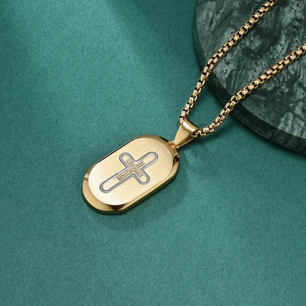 Anna Zuckerman Paxor Oblong Cross Necklace