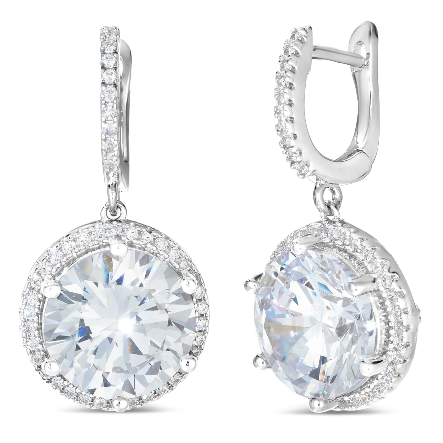 Perfect Halo 5 Carat Diamond Crystalline Earring Dangles - Anna Zuckerman