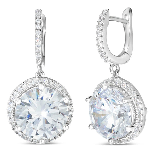 Perfect Halo 5 Carat Diamond Crystalline Earring Dangles - Anna Zuckerman