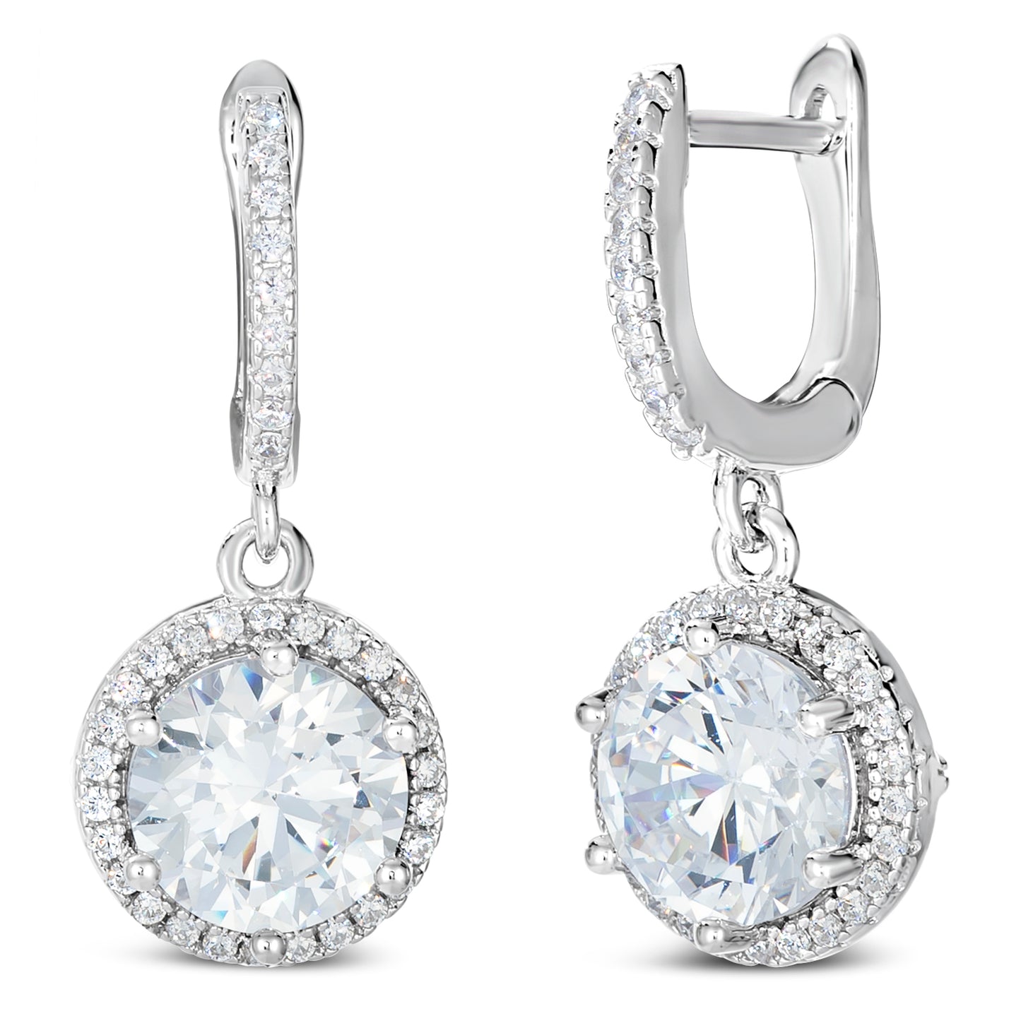 Perfect Halo 2 Carat Dangle Earring