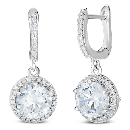 Perfect Halo 2 Carat Dangle Earring