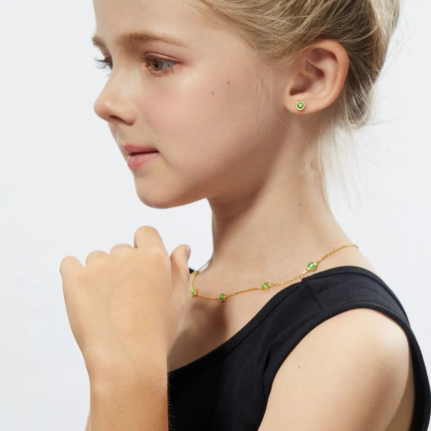 Petit Bubble Earrings in Green Anna Zuckerman