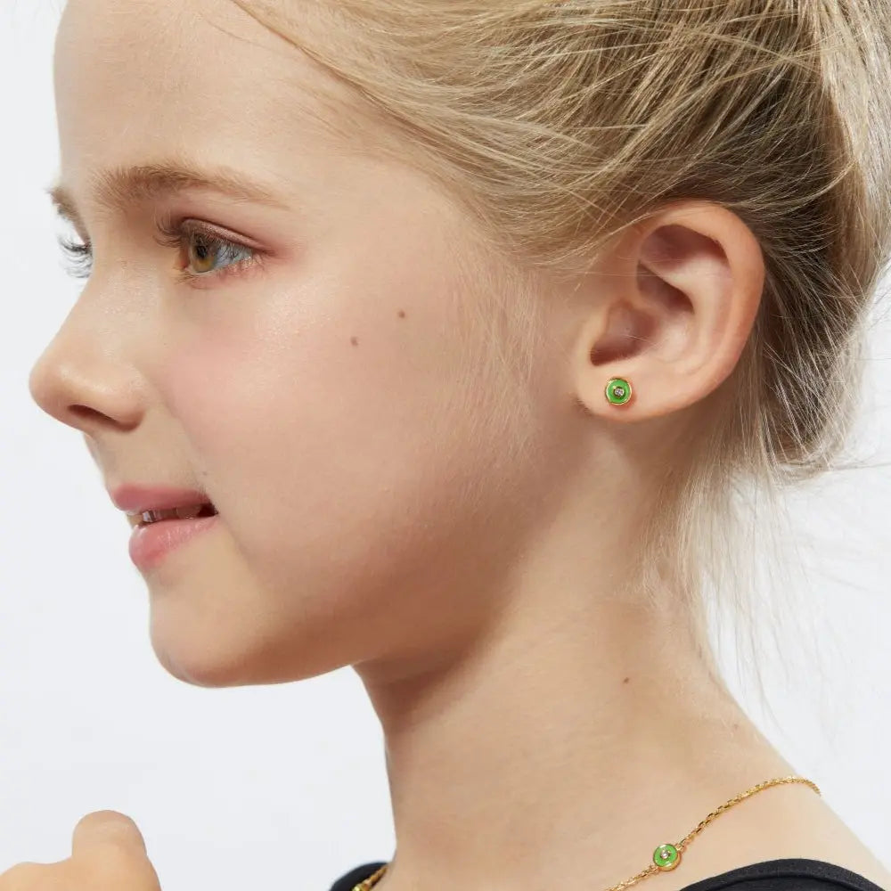 Petit Bubble Earrings in Green Anna Zuckerman