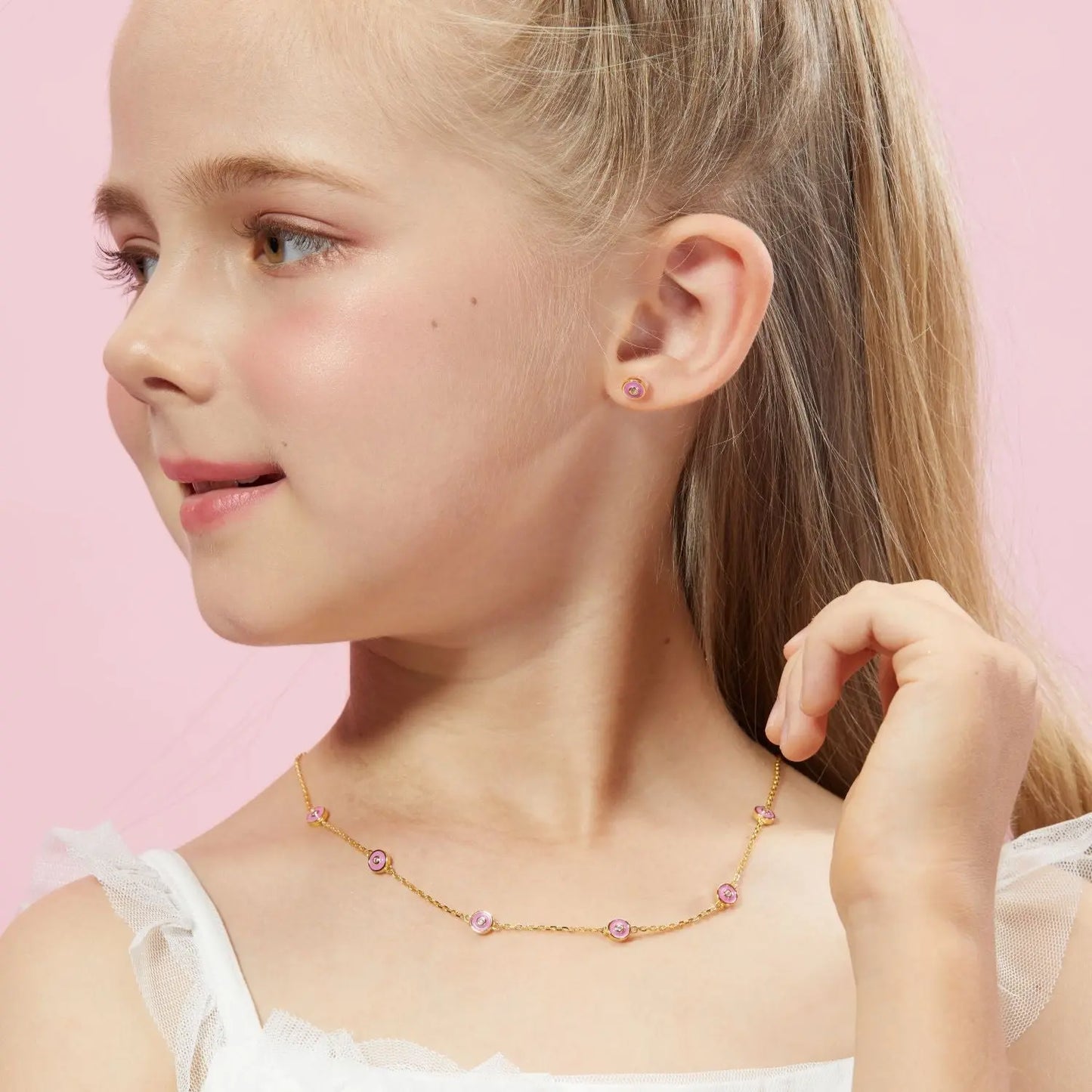 Petit Bubble Earrings in Pink Anna Zuckerman