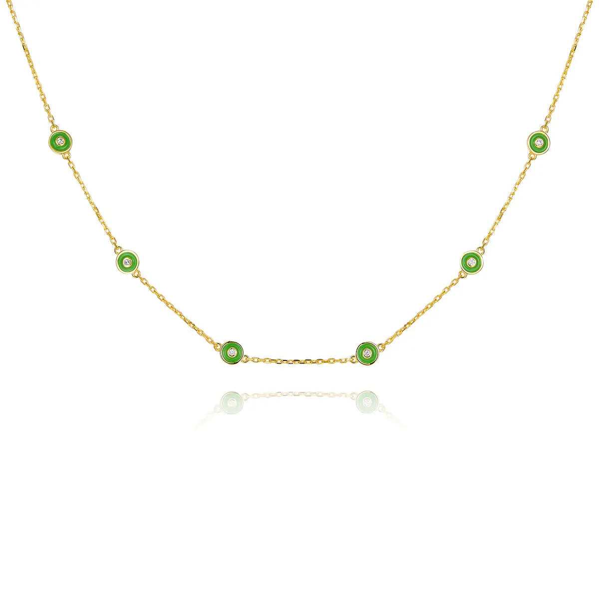 Petit Bubble Necklace in Green Anna Zuckerman