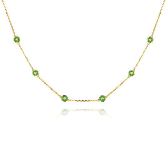 Petit Bubble Necklace in Green Anna Zuckerman