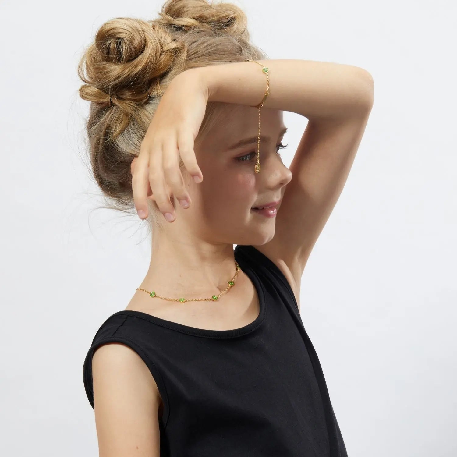 Petit Bubble Necklace in Green Anna Zuckerman