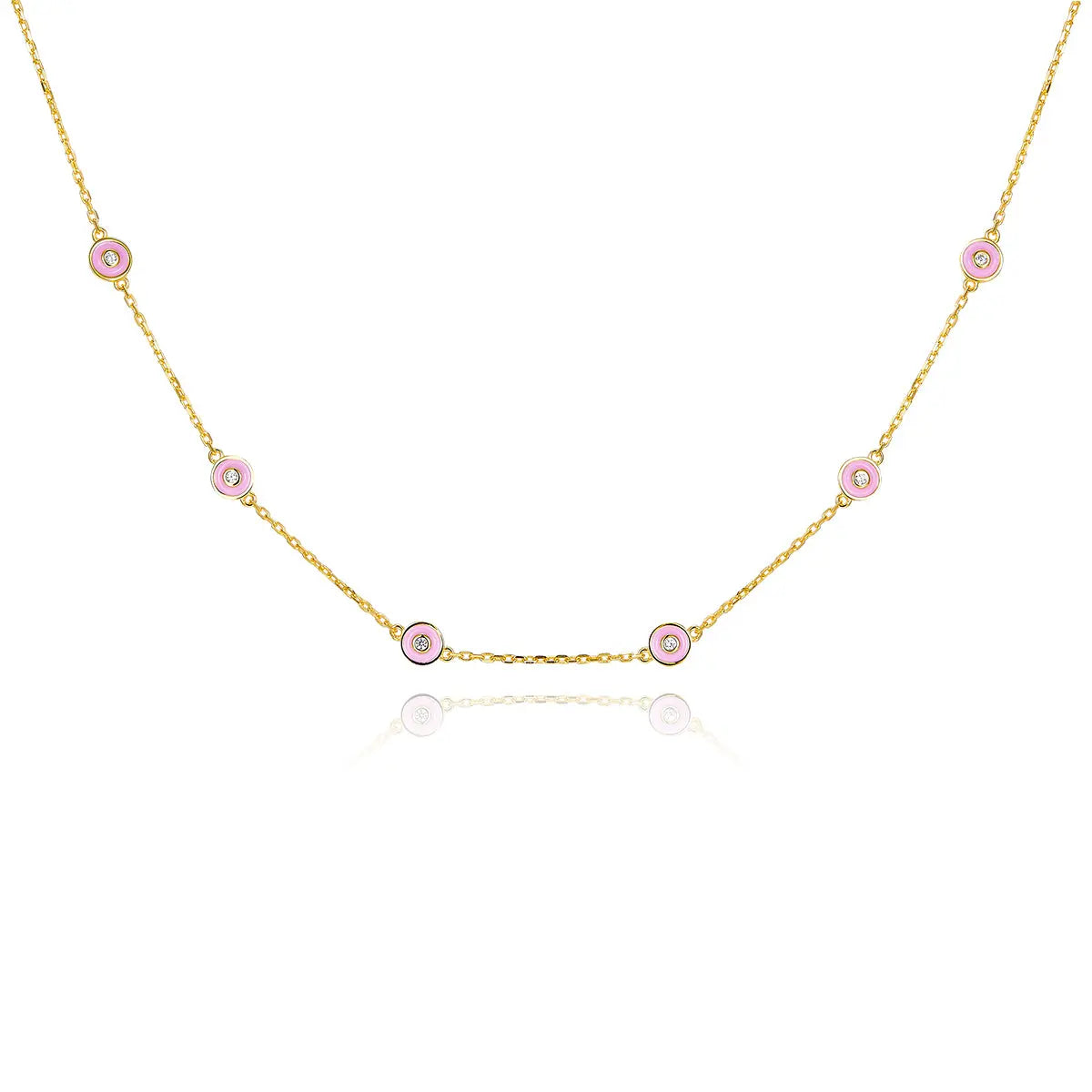 Petit Bubble Necklace in Pink Anna Zuckerman