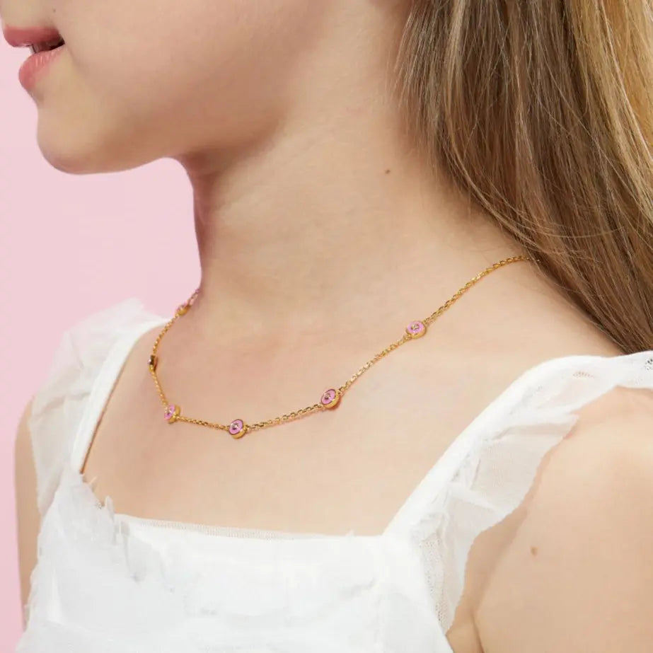 Petit Bubble Necklace in Pink Anna Zuckerman