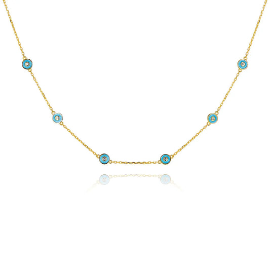 Petit Bubble Necklace in Sky Blue Anna Zuckerman
