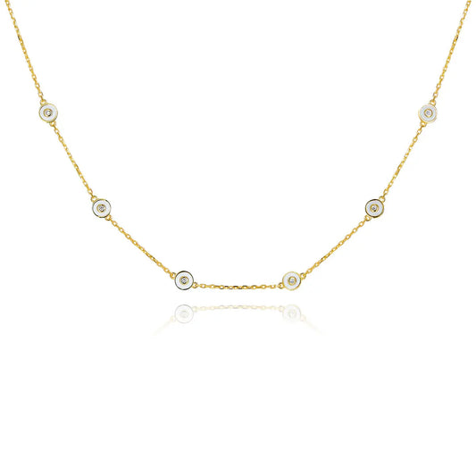 Petit Bubble Necklace in White Anna Zuckerman