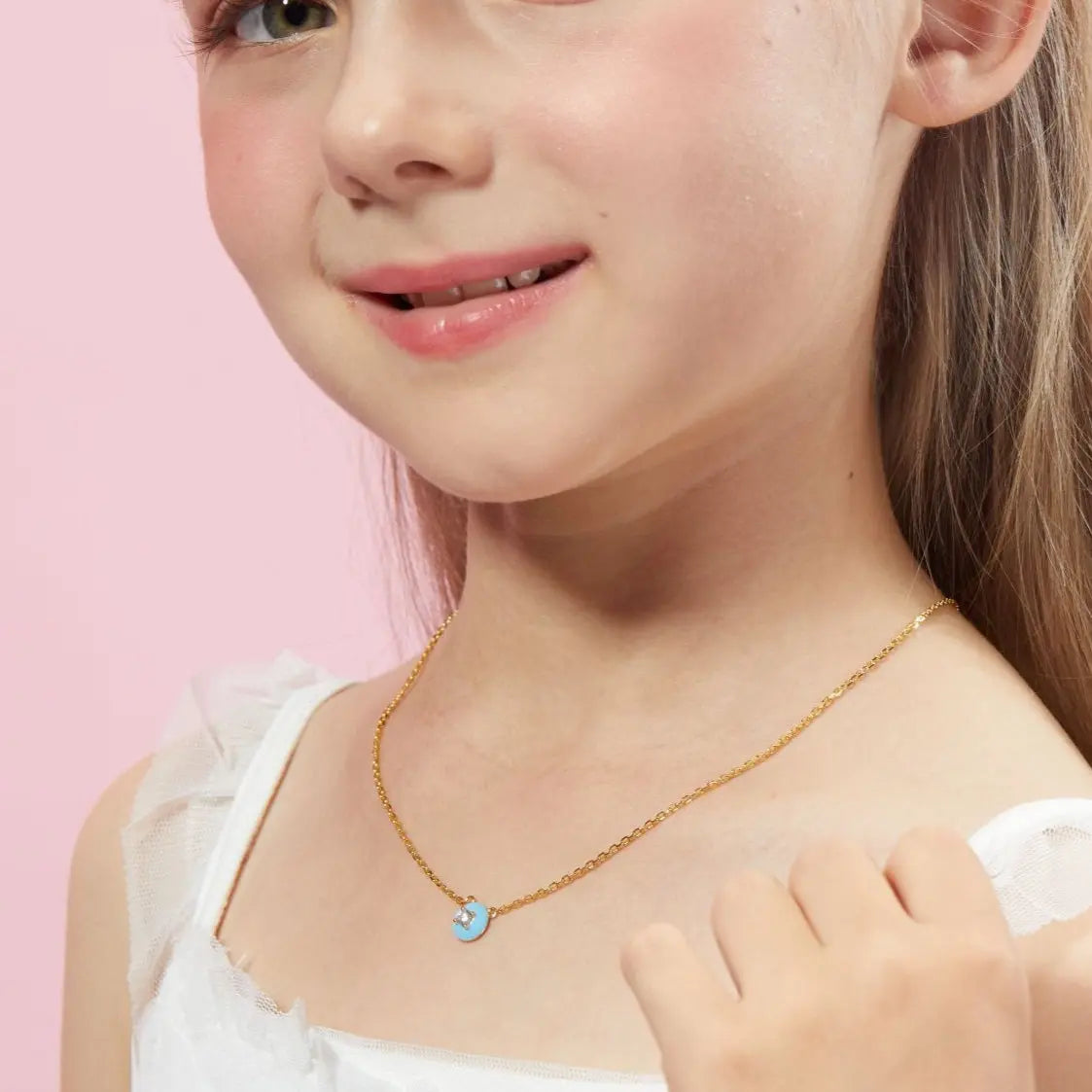 Petit Cupcake Necklace in Sky Blue Anna Zuckerman