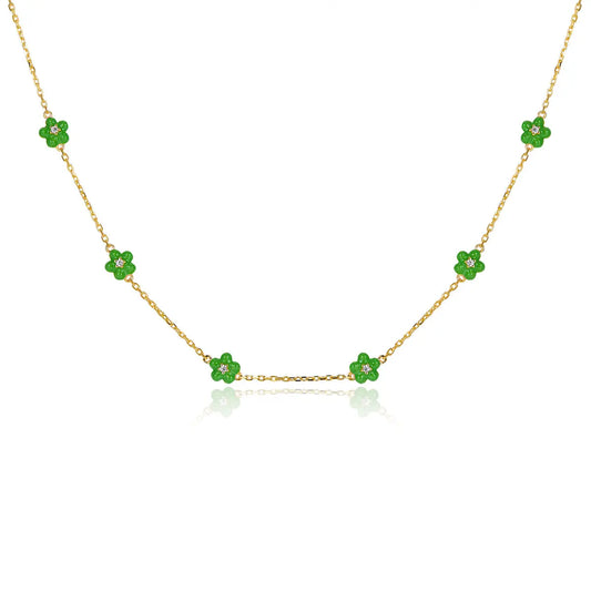 Petit Daisy Green Necklace Anna Zuckerman