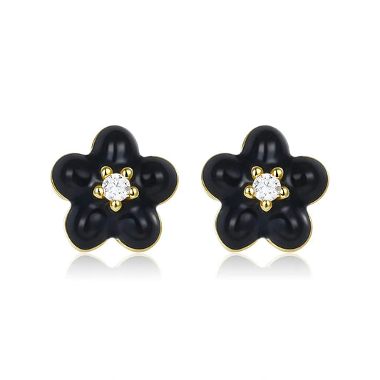 Petit Daisy Noir Earrings Anna Zuckerman