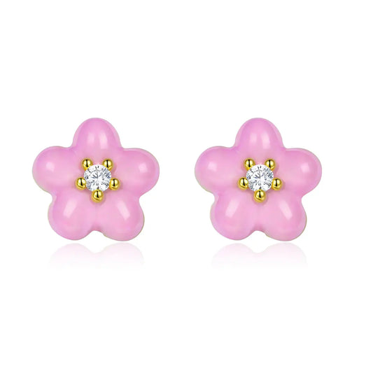 Petit Daisy Pink Earrings Anna Zuckerman