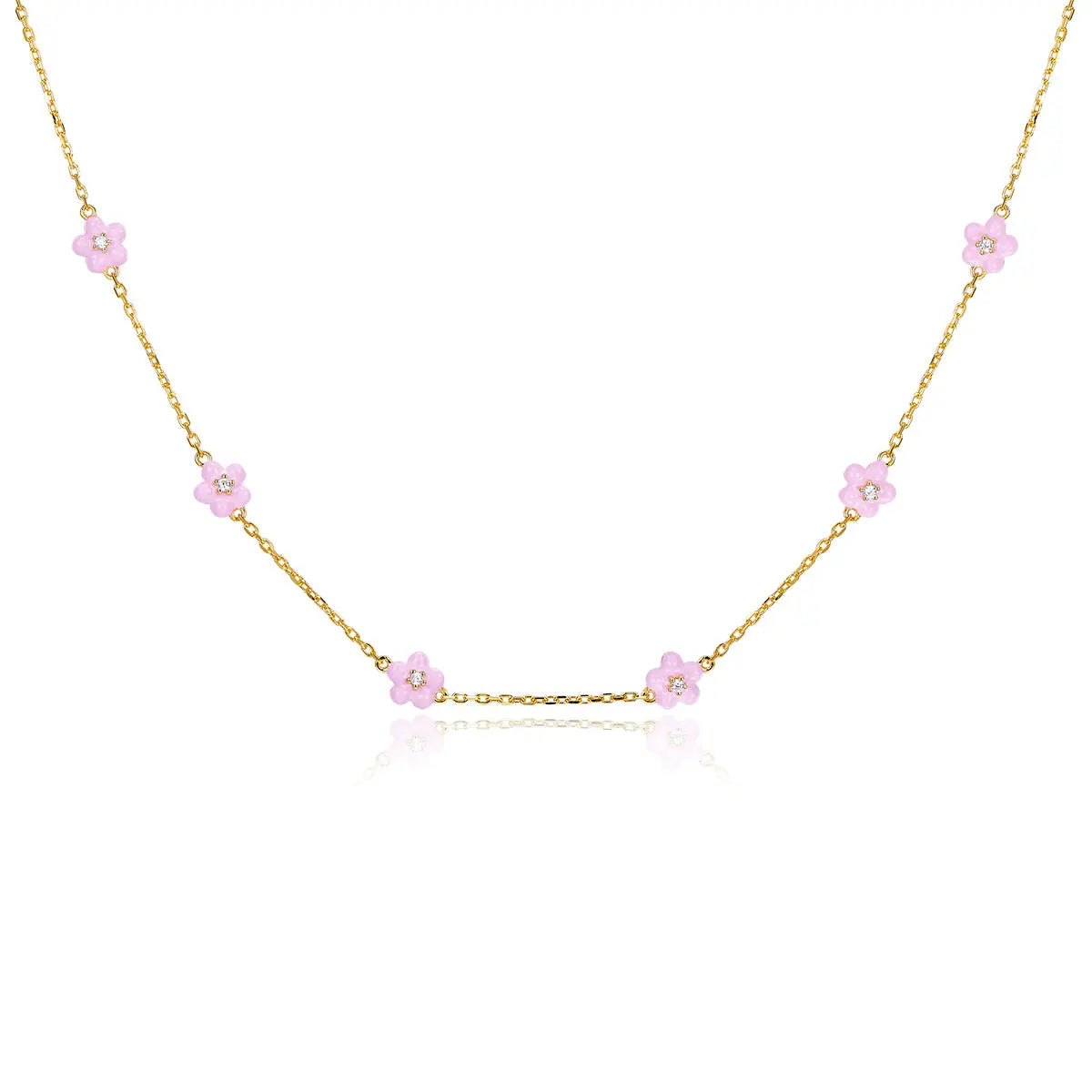 Petit Daisy Pink Necklace Anna Zuckerman