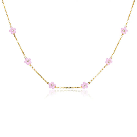 Petit Daisy Pink Necklace Anna Zuckerman