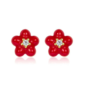 Petit Daisy Red Earrings Anna Zuckerman