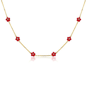 Petit Daisy Red Necklace Anna Zuckerman