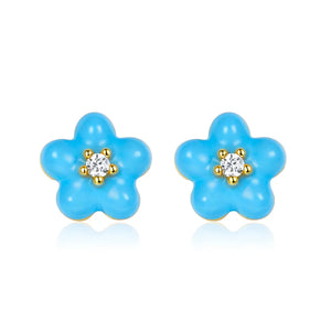 Petit Daisy Sky Blue Earrings Anna Zuckerman