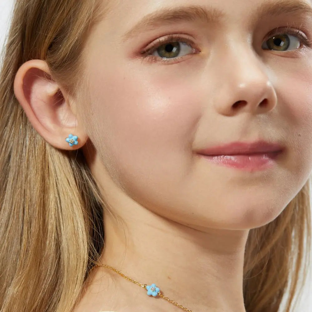 Petit Daisy Sky Blue Earrings Anna Zuckerman