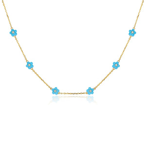 Petit Daisy Sky Blue Necklace Anna Zuckerman