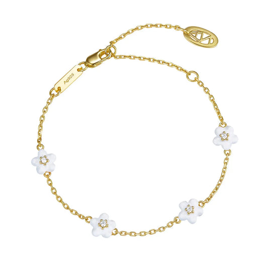 Petit Daisy White Bracelet Anna Zuckerman